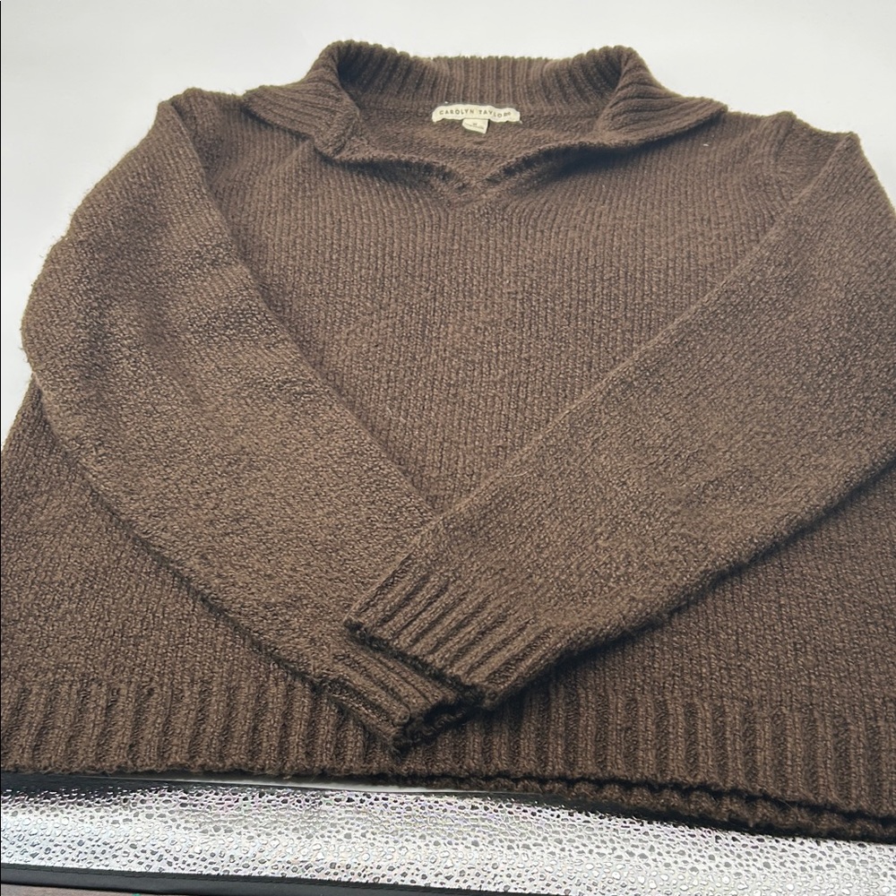 Carolyn Taylor women’s V-Neck Sweater - Rich Brown - Picture 8 of 16